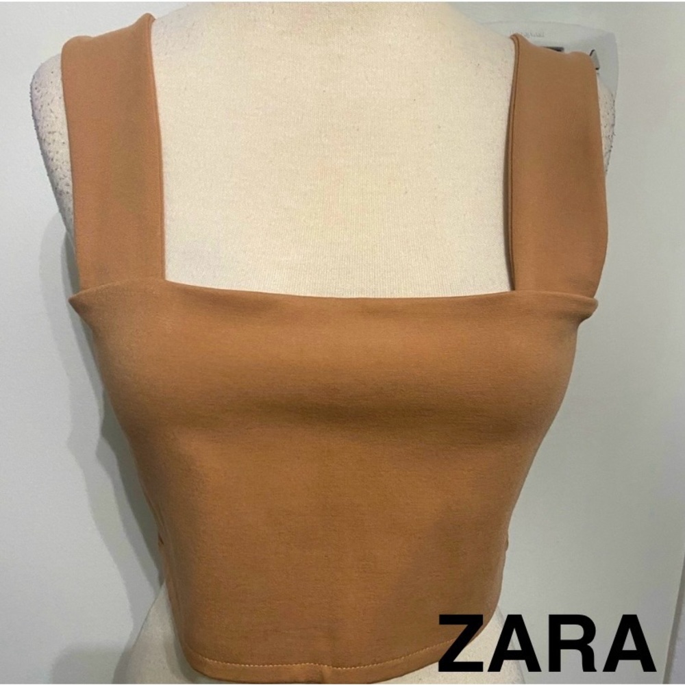 ZARA Nude Color Cropped Top - Size L -NEW